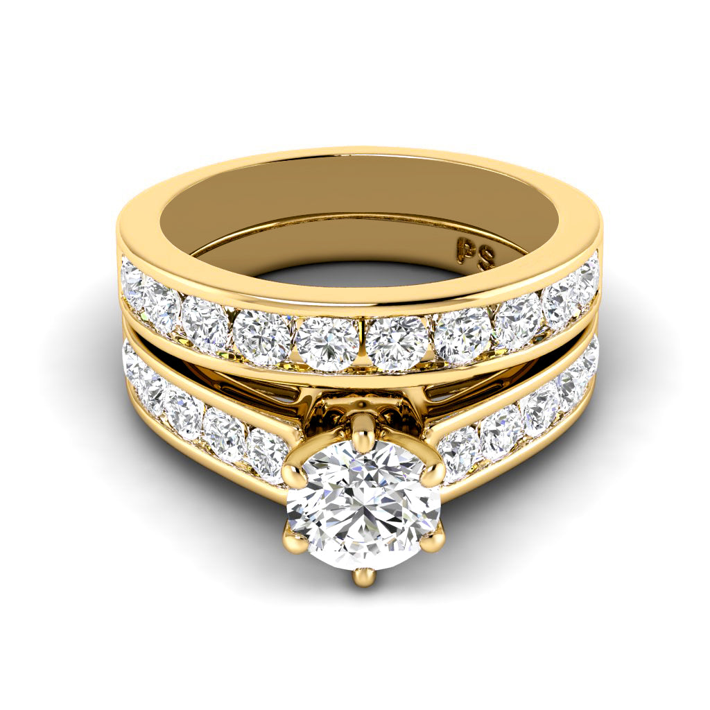 1.95-4.45 CT Round & Princess Cut Lab Grown Diamonds - Bridal Set