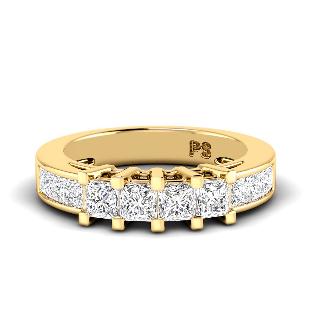 1.10 CT Princess Cut Natural Diamonds - Wedding Band - Primestyle.com