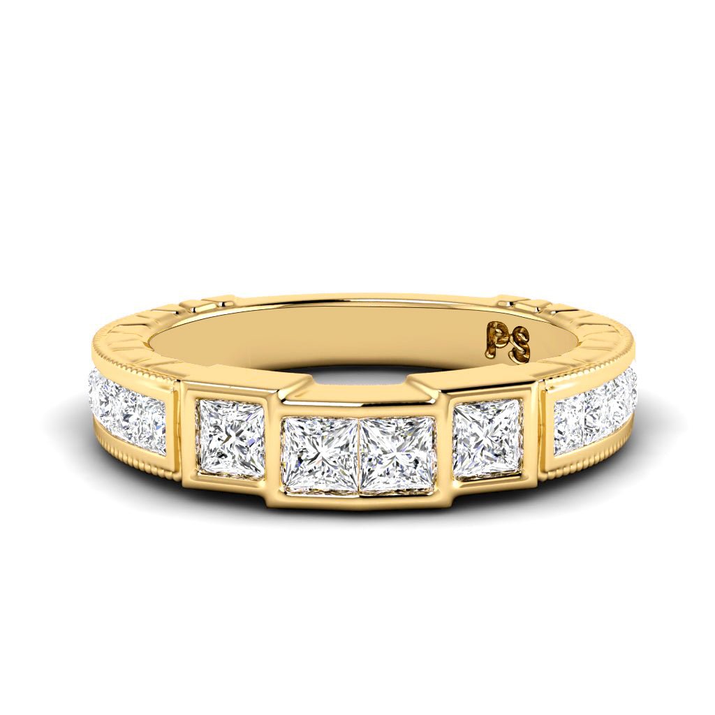 0.80 CT Princess Cut Natural Diamonds - Wedding Band - Primestyle.com
