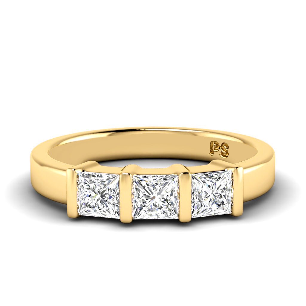 1.05 CT Princess Cut Natural Diamonds - Wedding Band