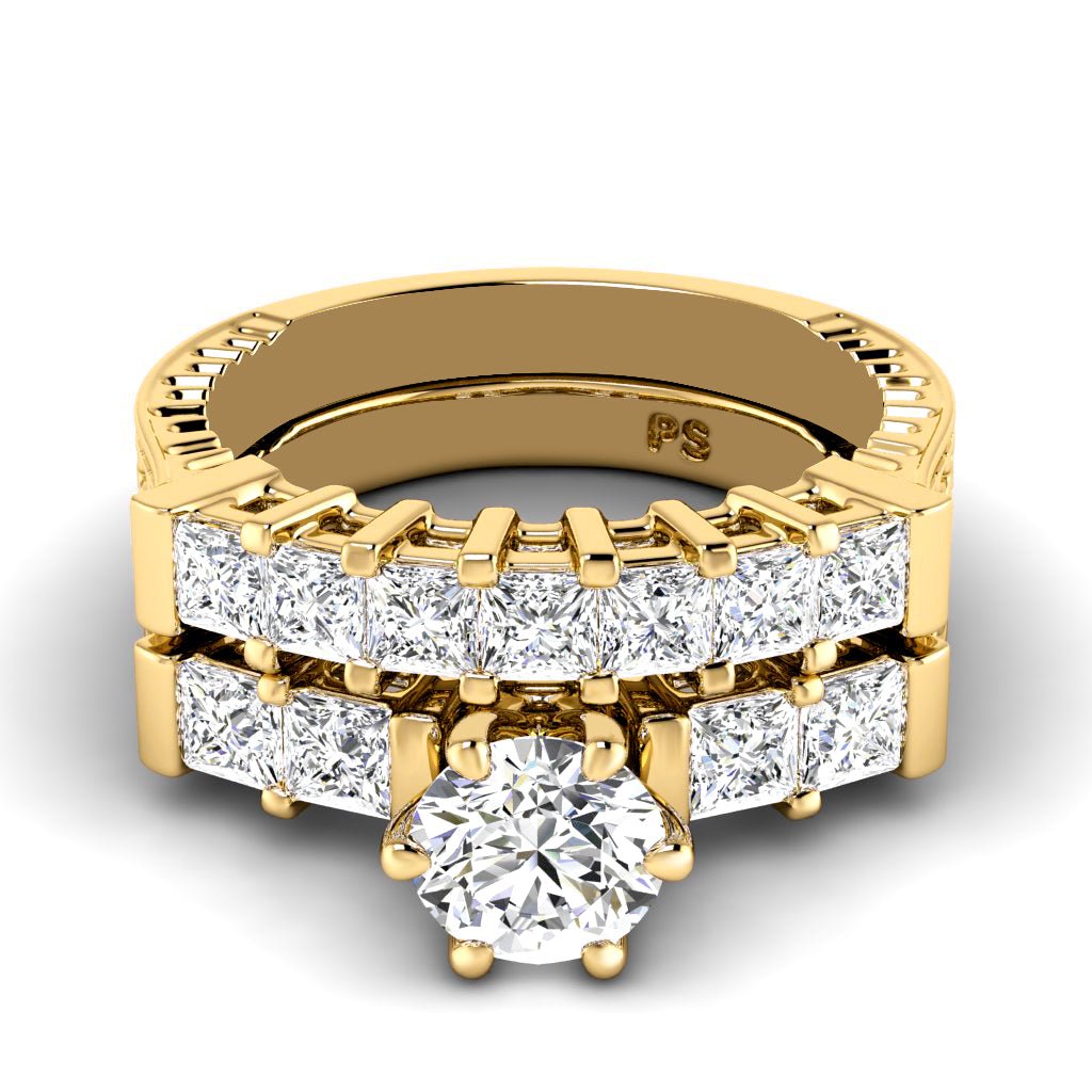 1.90 - 7.40 CT Princess Cut Diamonds - Bridal Set - Primestyle.com