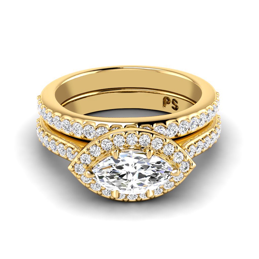 1.05 - 6.55 CT Marquise & Round Cut Diamonds - Bridal Set - Primestyle.com