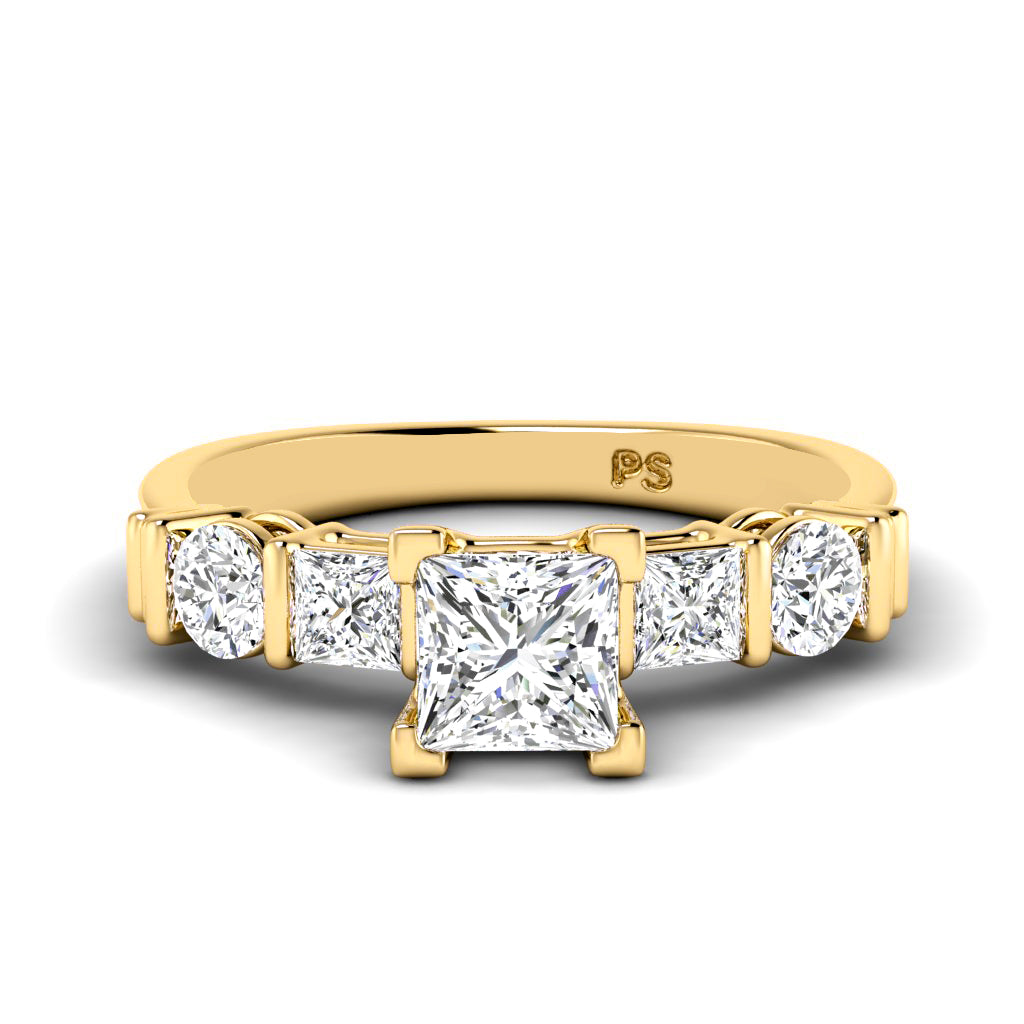 1.20-3.70 CT Round & Princess Cut Lab Grown Diamonds - Engagement Ring