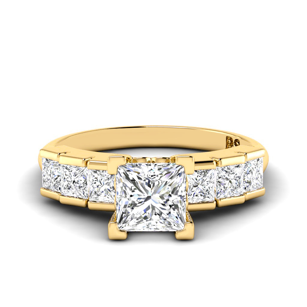 1.30-3.80 CT Princess Cut Lab Grown Diamonds - Engagement Ring