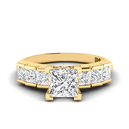 1.30-3.80 CT Princess Cut Lab Grown Diamonds - Engagement Ring