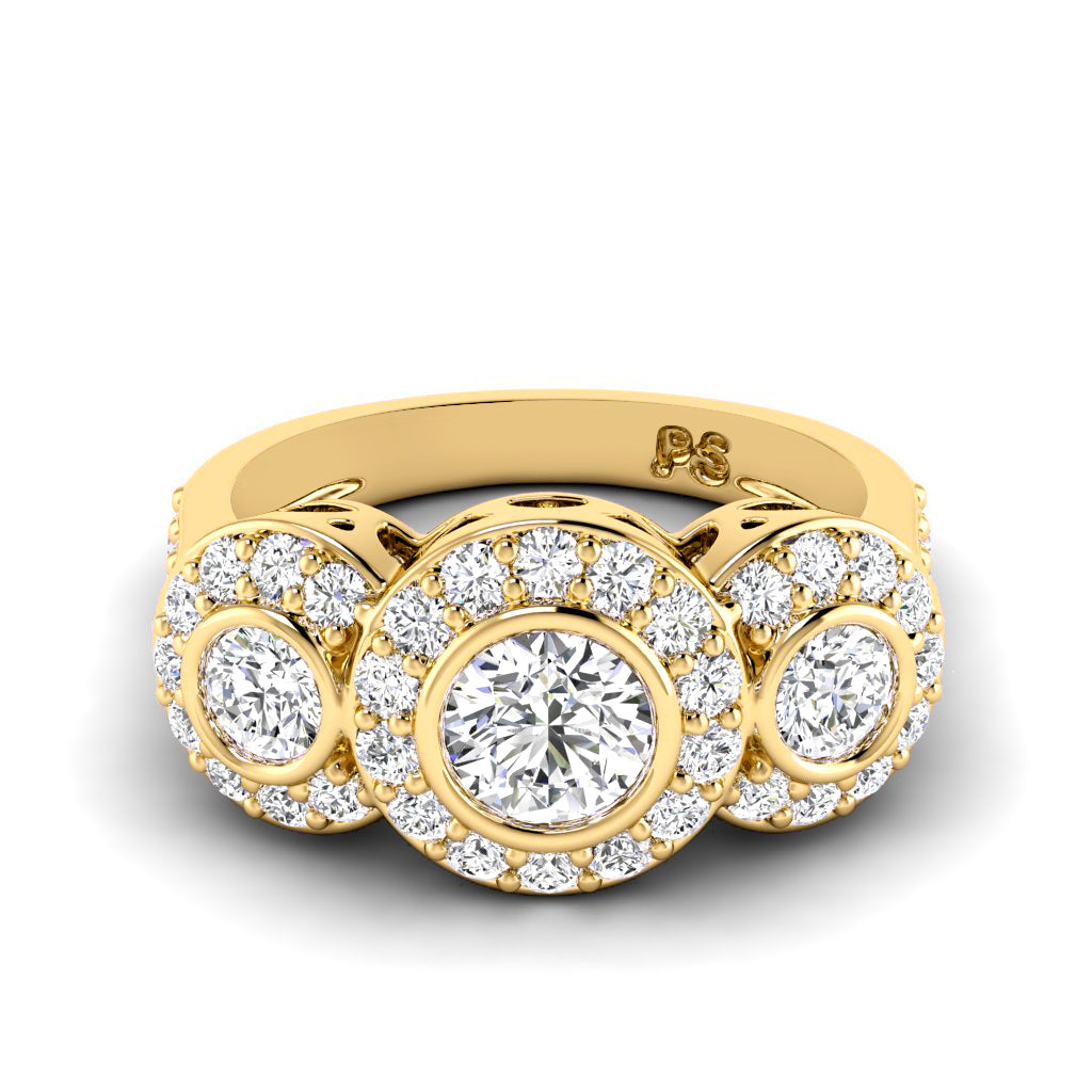 1.80 CT Round Cut Diamonds - Three Stone Ring