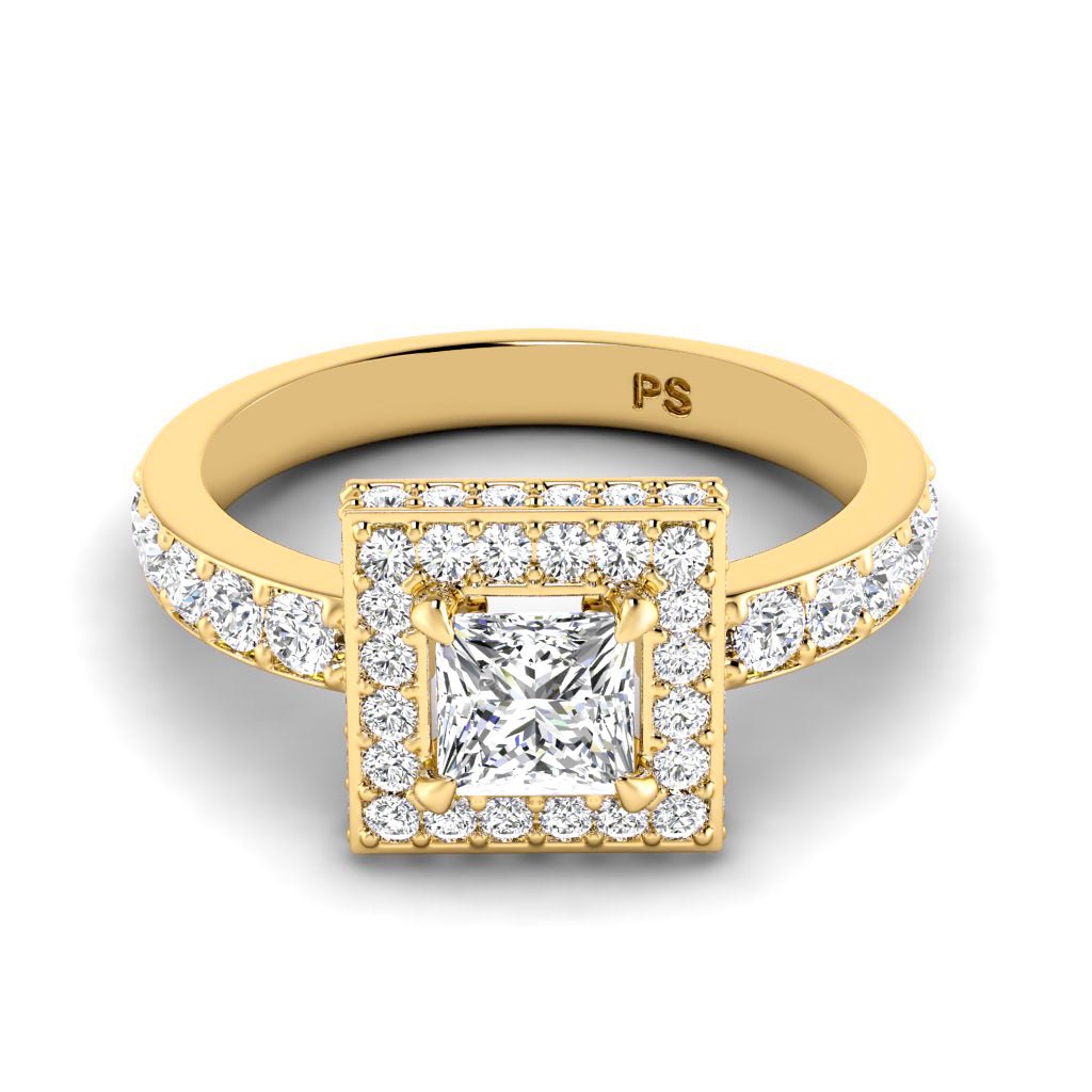 1.35-2.50 CT Princess & Round Cut Natural Diamonds - Engagement Ring