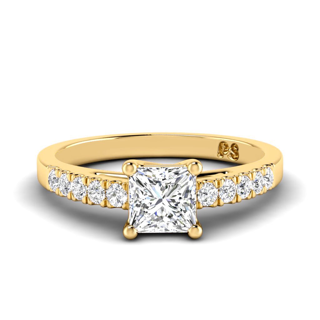 0.60-1.75 CT Princess & Round Cut Natural Diamonds - Engagement Ring