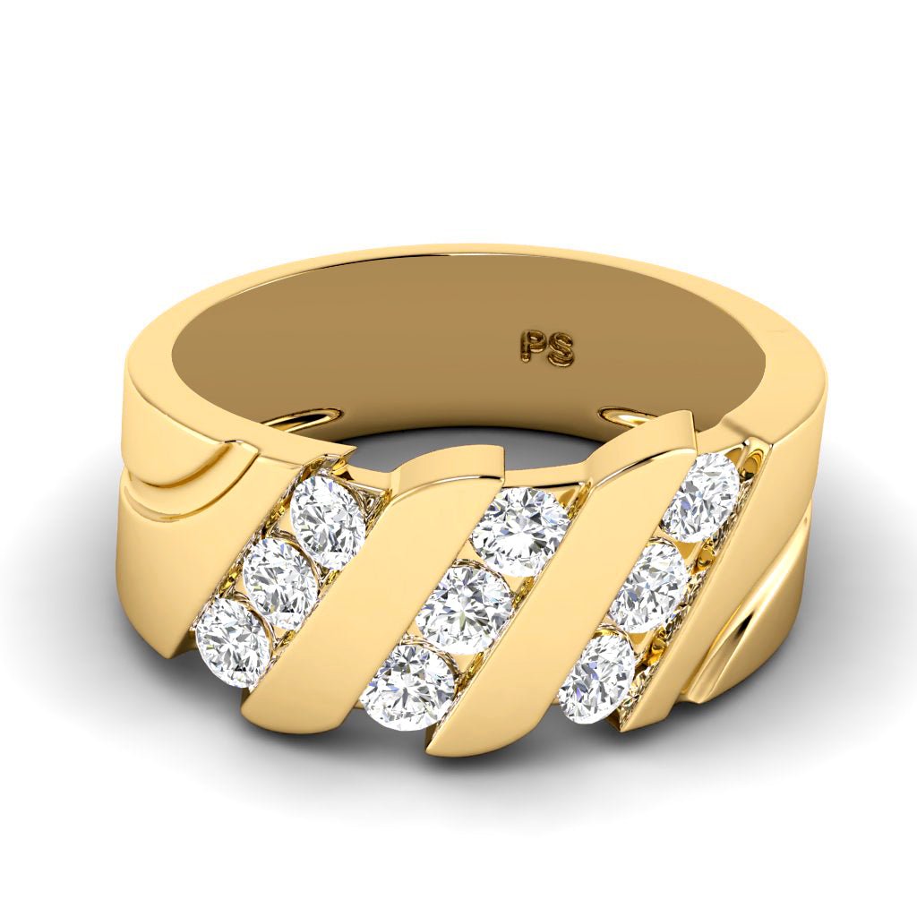 0.85 CT Round Cut Lab Grown Diamonds - Mens Wedding Band - Primestyle.com