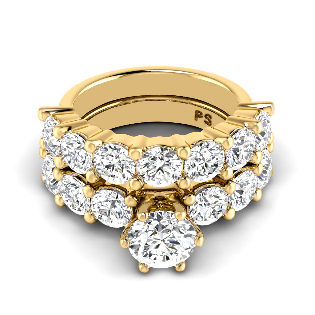 3.95-5.10 CT Princess & Round Cut Natural Diamonds - Bridal Set