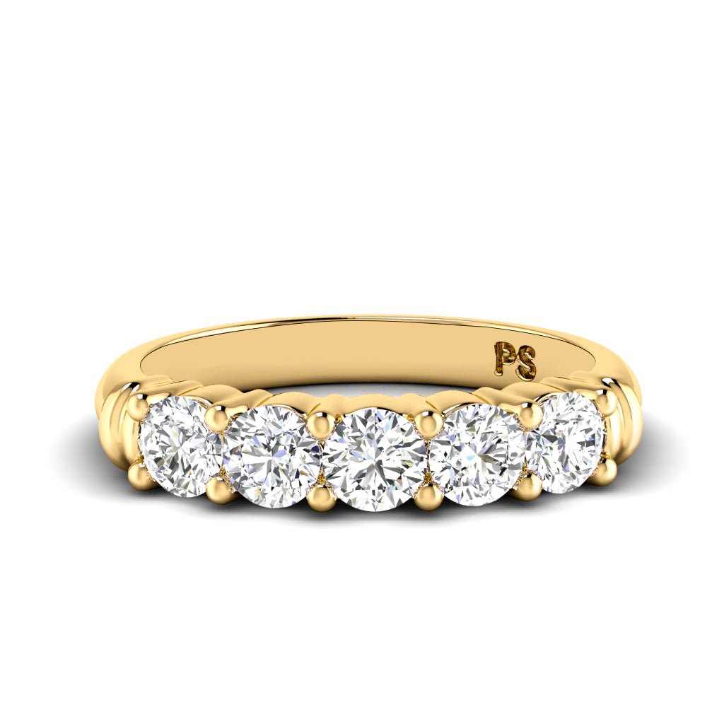 0.80 CT Round Cut Lab Grown Diamonds - Wedding Band - Primestyle.com