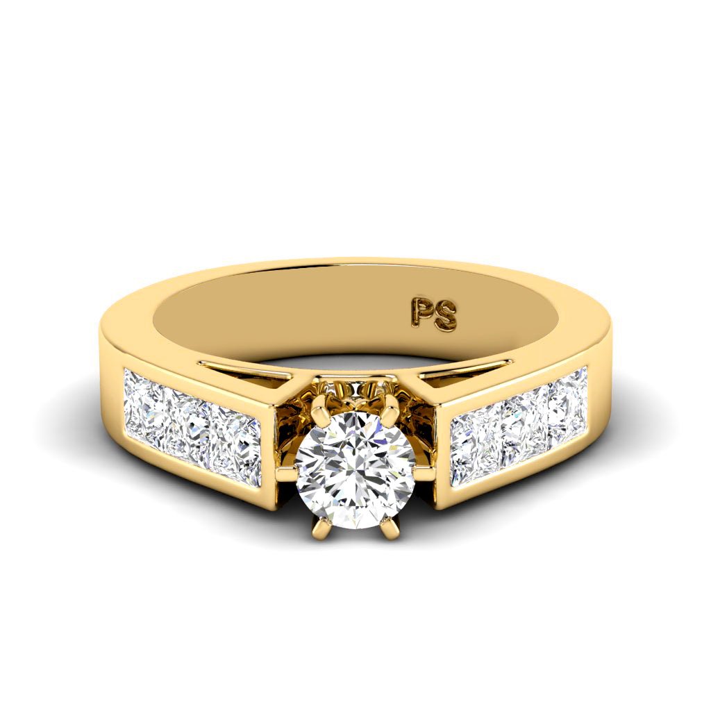 1.55 - 7.05 CT Princess & Round Cut Diamonds - Engagement Ring - Primestyle.com