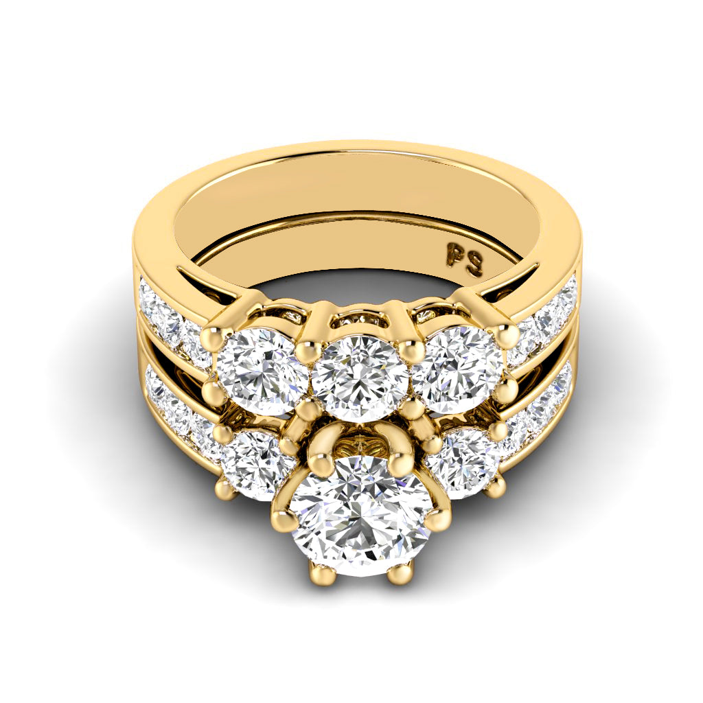 2.15-3.30 CT Round & Princess Cut Diamonds - Bridal Set