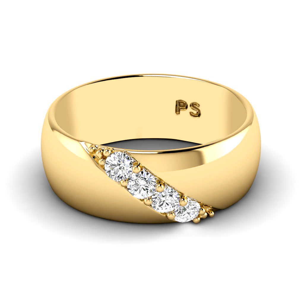 0.30 CT Round Cut Lab Grown Diamonds - Mens Wedding Band