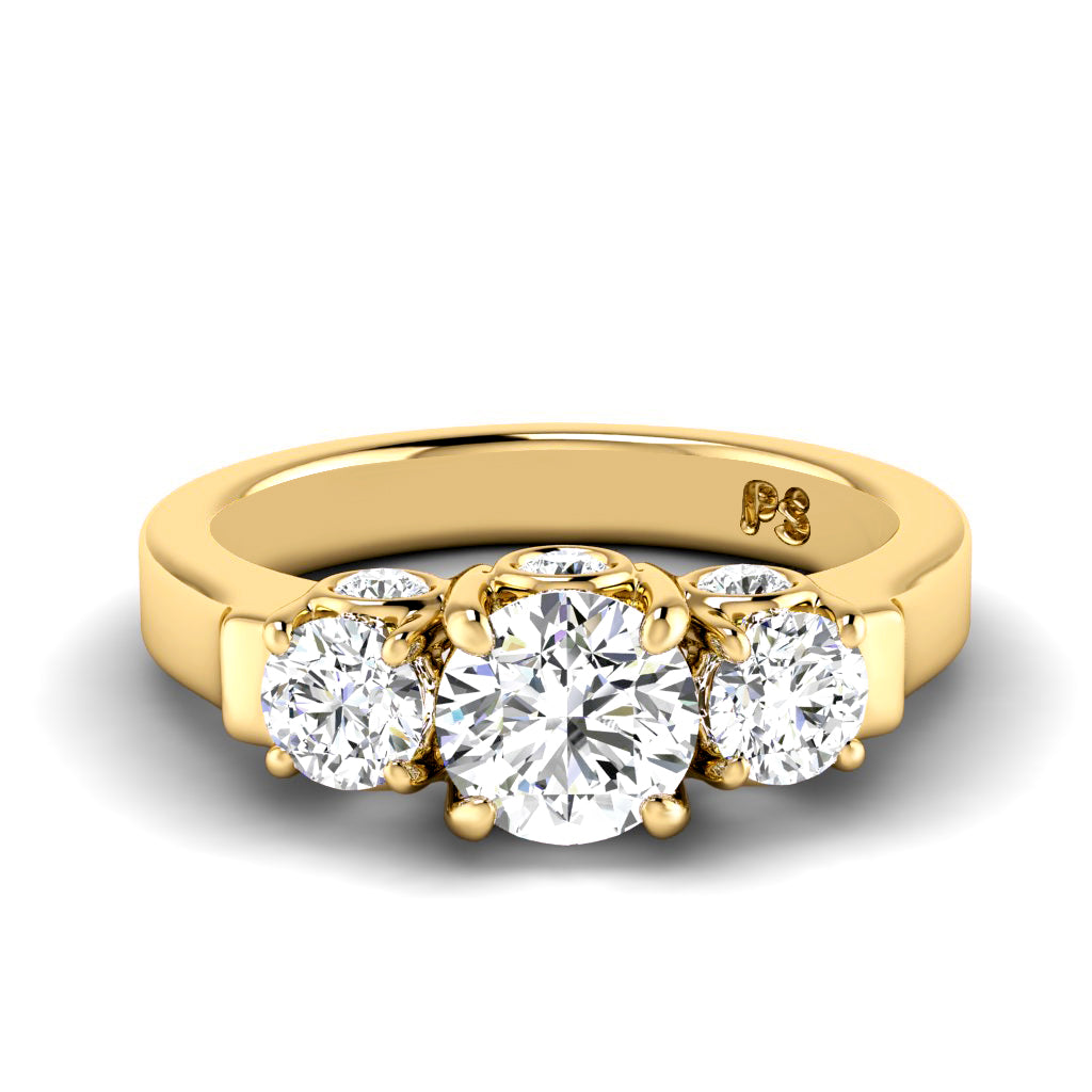 1.55 CT Round Cut Diamonds - Three Stone Ring