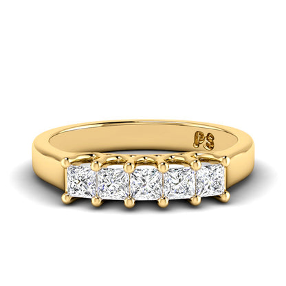 0.50 CT Princess Cut Lab Grown Diamonds - Wedding Band
