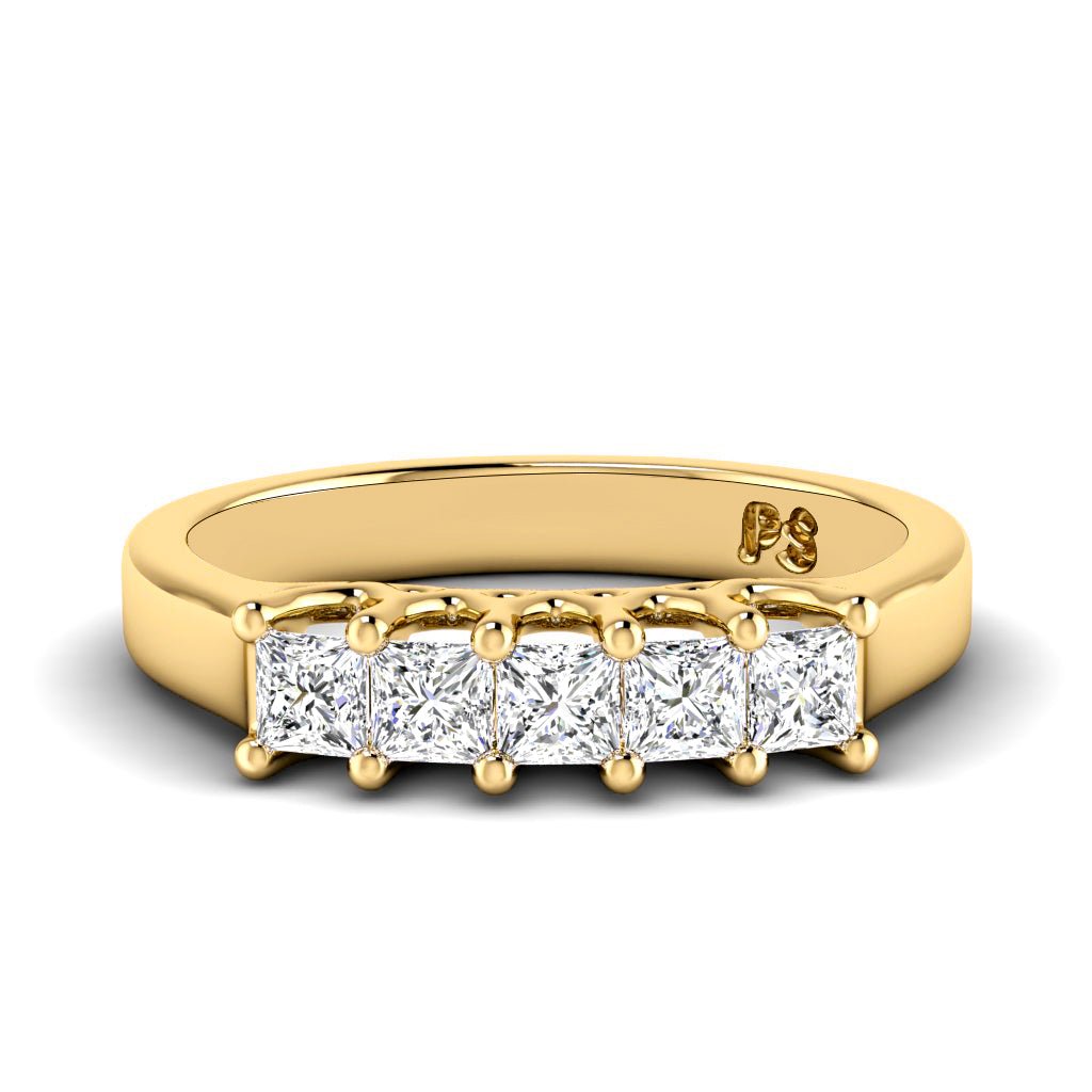 0.50 CT Princess Cut Natural Diamonds - Wedding Band