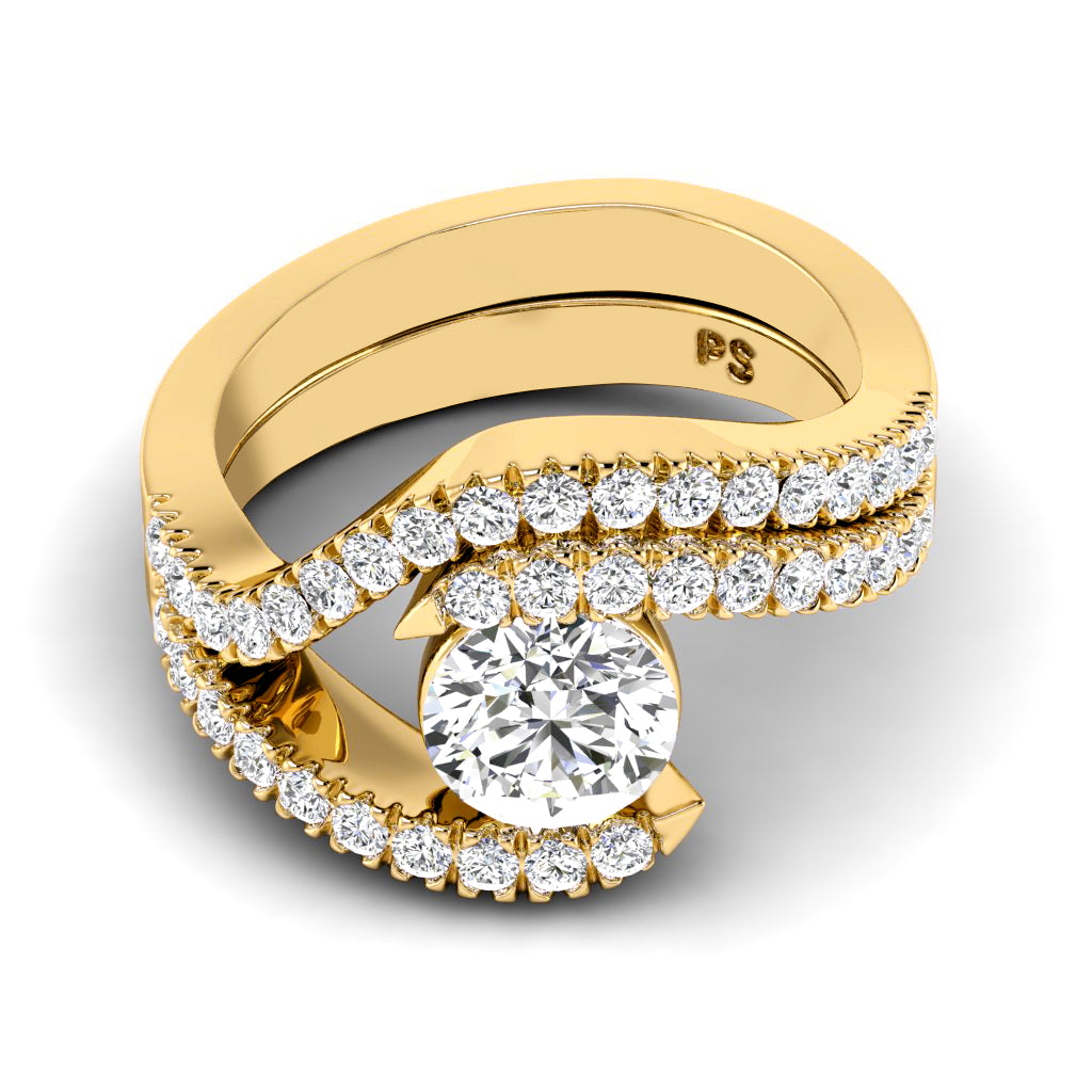 0.95-2.10 CT Round Cut Diamonds - Bridal Set