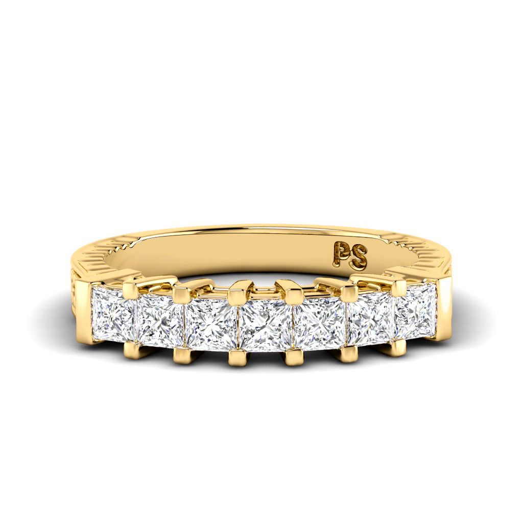 0.80 CT Princess Cut Lab Grown Diamonds - Wedding Band