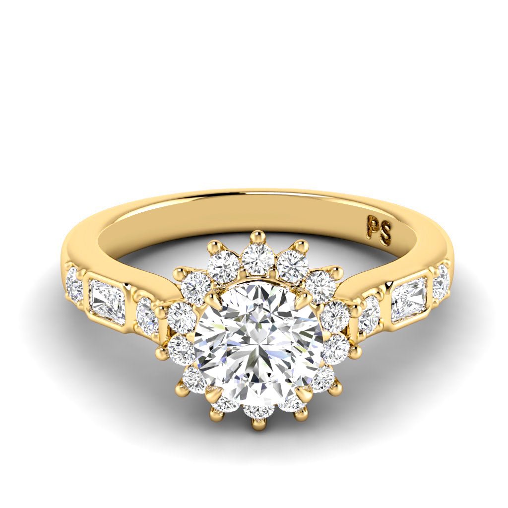 0.92-2.07 CT Radiant & Round Cut Natural Diamonds - Engagement Ring