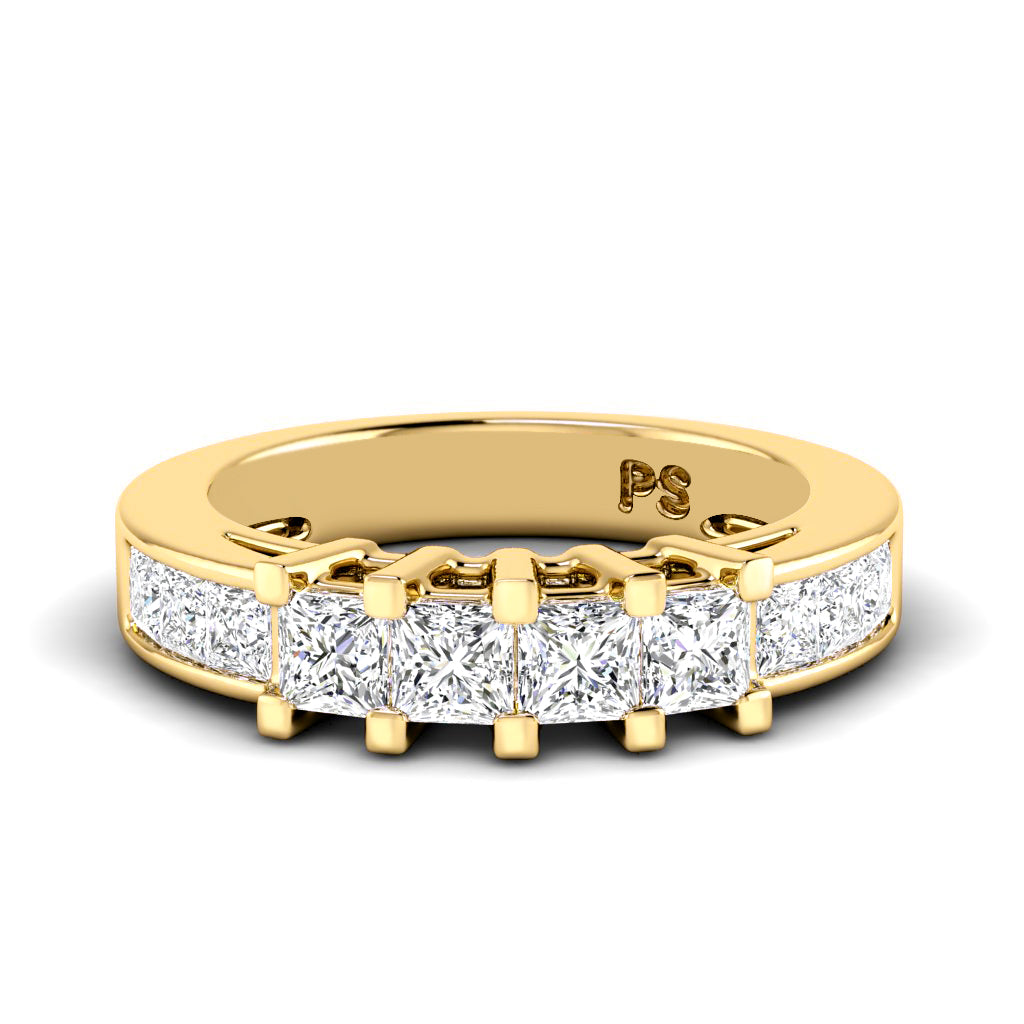 1.10 CT Princess Cut Lab Grown Diamonds - Wedding Band