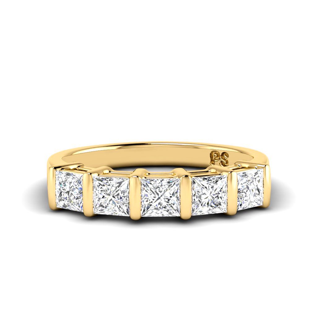 1.00 CT Princess Cut Natural Diamonds - Wedding Band - Primestyle.com