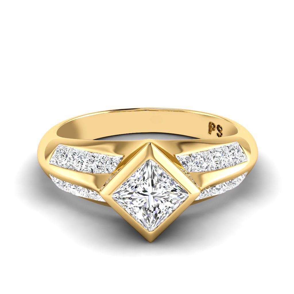 1.35-2.50 CT Princess Cut Natural Diamonds - Engagement Ring