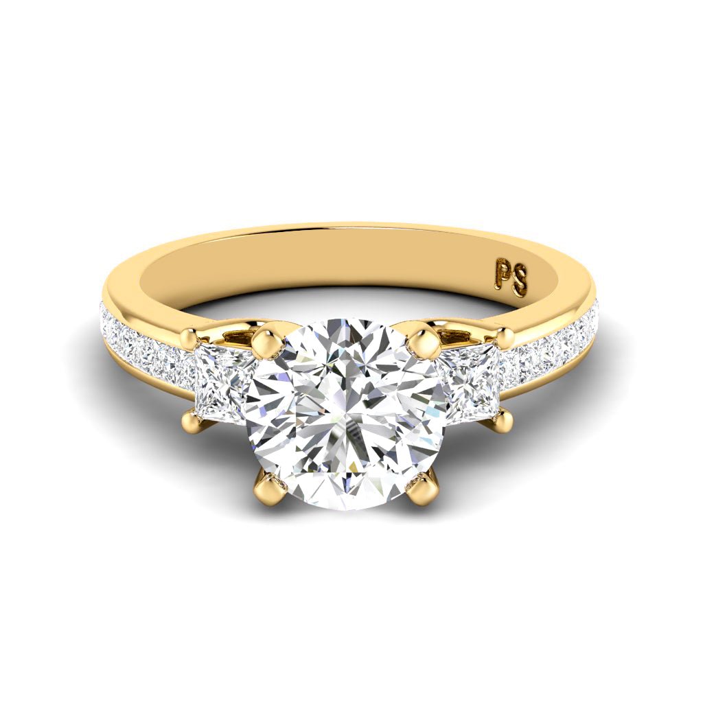 1.25 - 6.75 CT Princess & Round Cut Diamonds - Engagement Ring - Primestyle.com