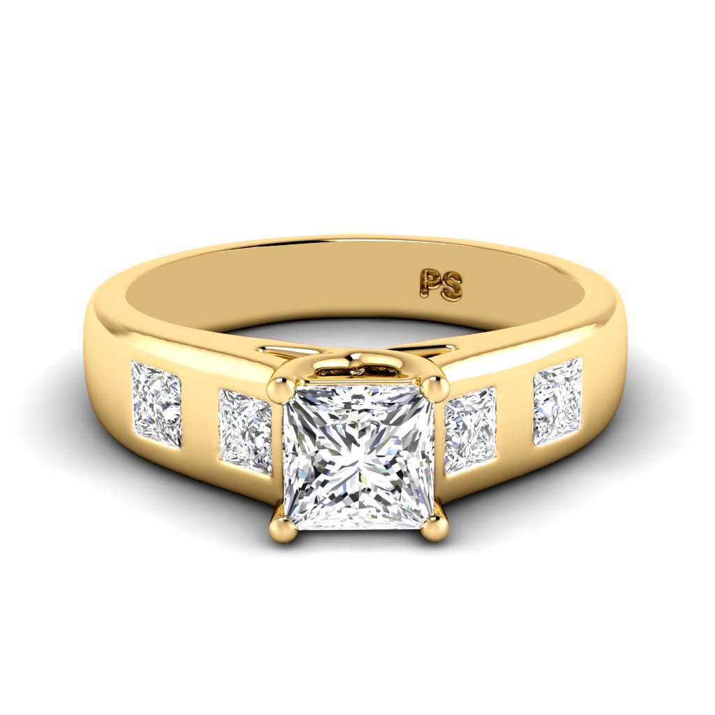 1.00-6.50 CT Princess Cut Lab Grown Diamonds - Engagement Ring
