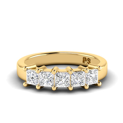 0.90 CT Princess Cut Lab Grown Diamonds - Wedding Band