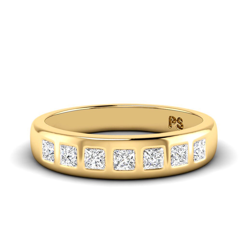 0.65 CT Princess Cut Natural Diamonds - Wedding Band - Primestyle.com