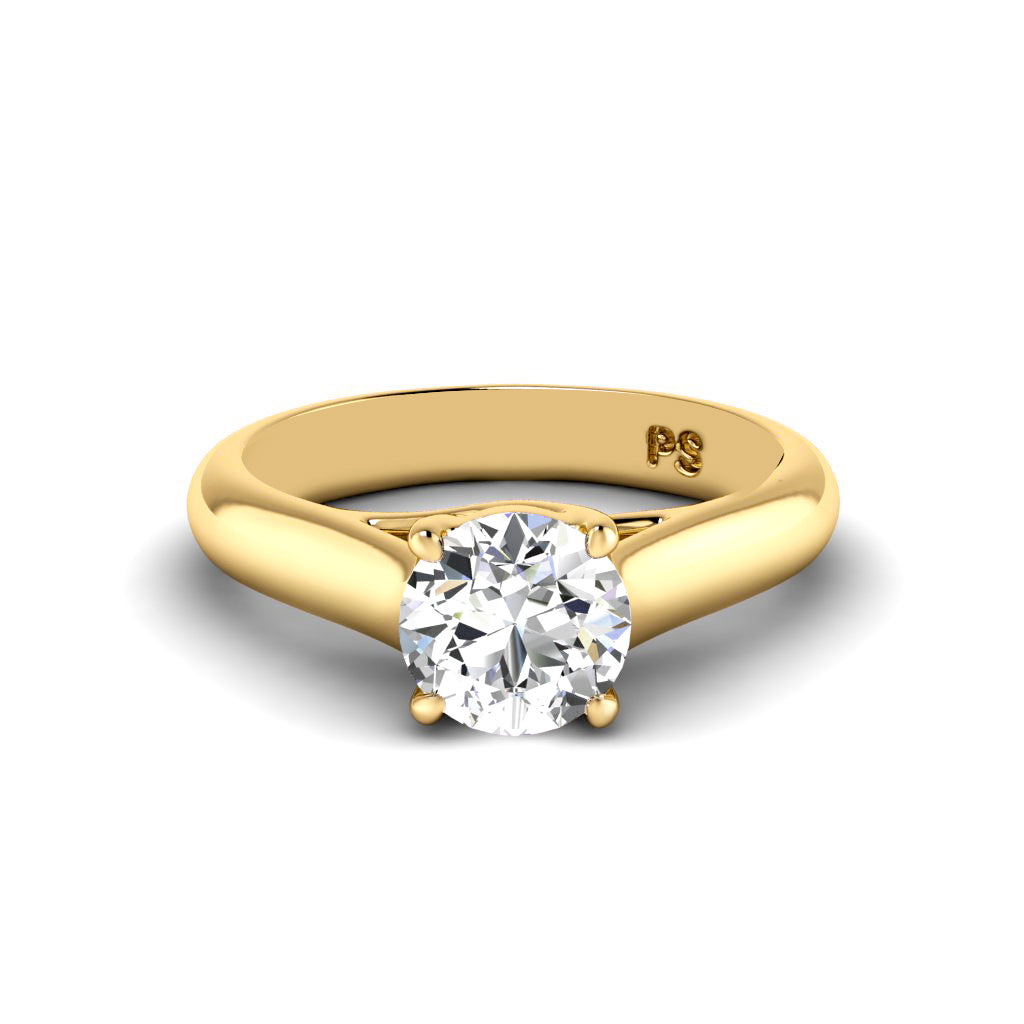 0.50-3.00 CT Round Cut Lab Grown Diamonds - Solitaire Ring