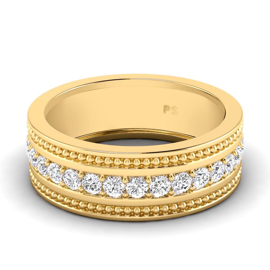 0.80 CT Round Cut Natural Diamonds - Mens Wedding Bands