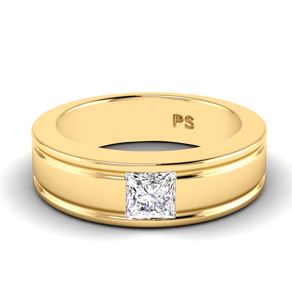 0.65 CT Princess Cut Natural Diamonds - Mens Wedding Bands - Primestyle.com