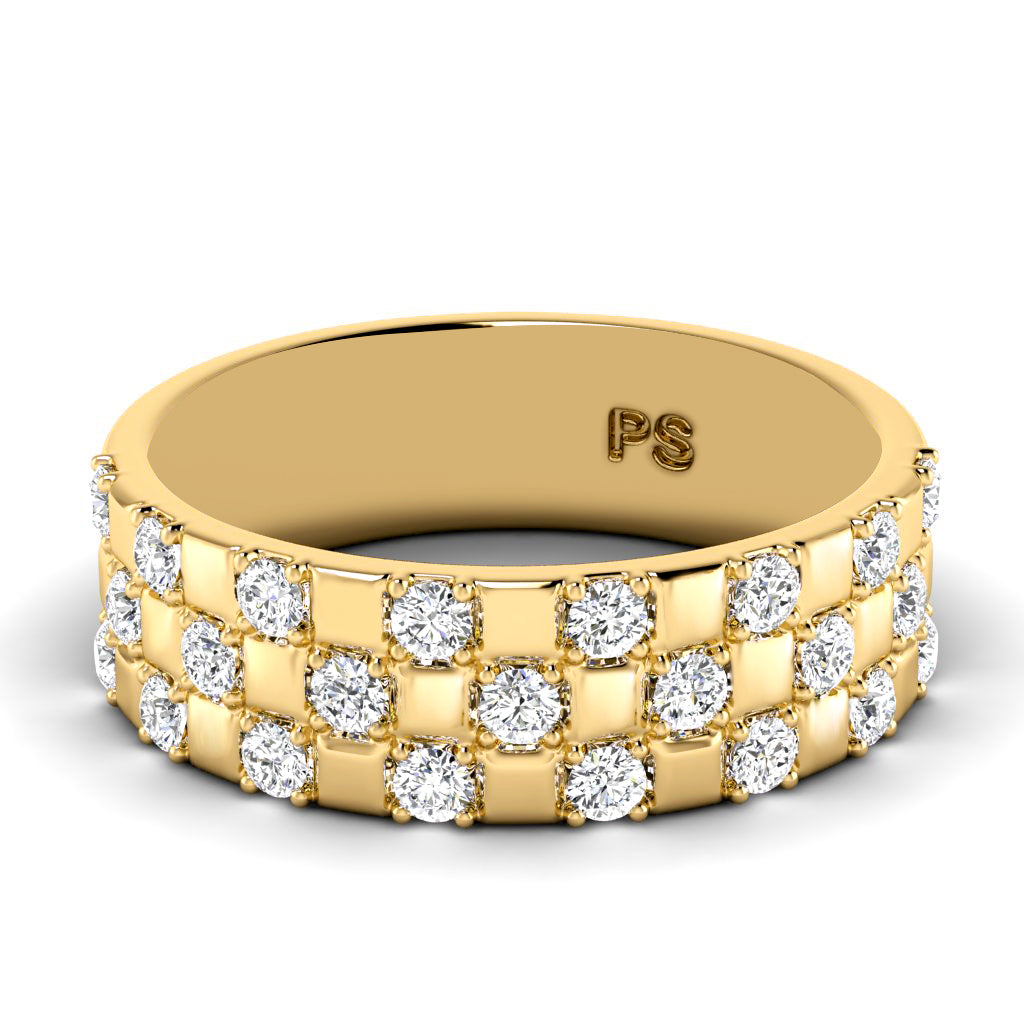 0.80 CT Round Cut Lab Grown Diamonds - Mens Wedding Band