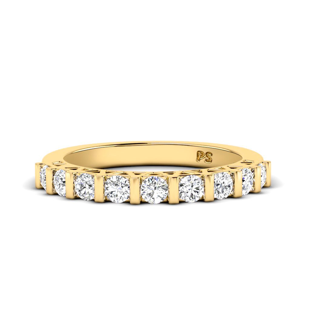 0.50 CT Round Cut Lab Grown Diamonds - Wedding Band - Primestyle.com