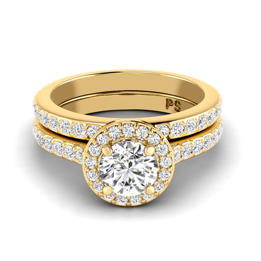 1.05-2.20 CT Round Cut Natural Diamonds - Bridal Set