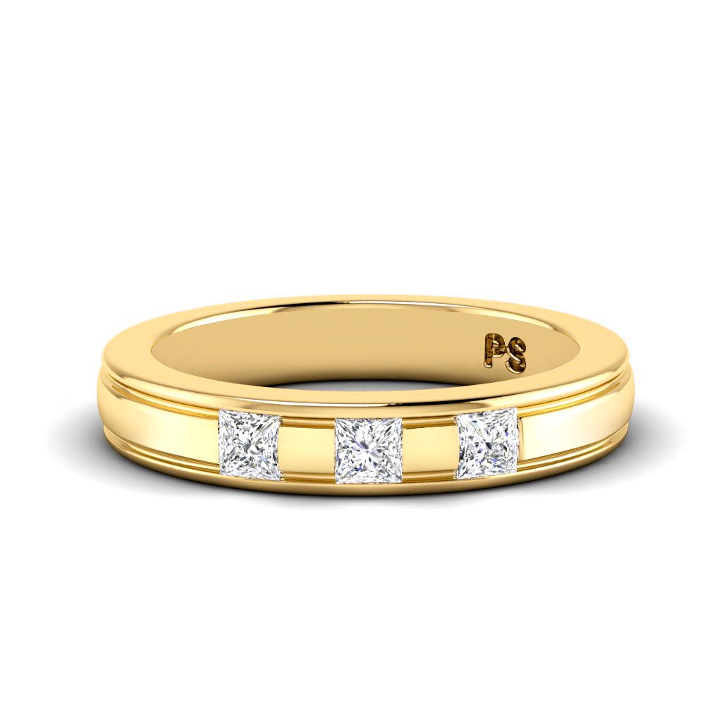0.25 CT Princess Cut Natural Diamonds - Wedding Band - Primestyle.com