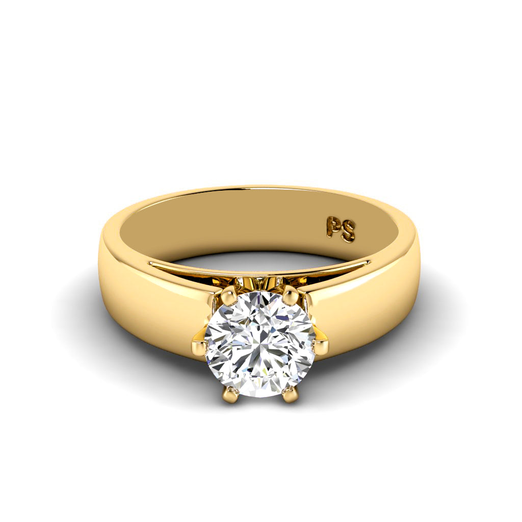 0.50-3.00 CT Round Cut Lab Grown Diamonds - Solitaire Ring