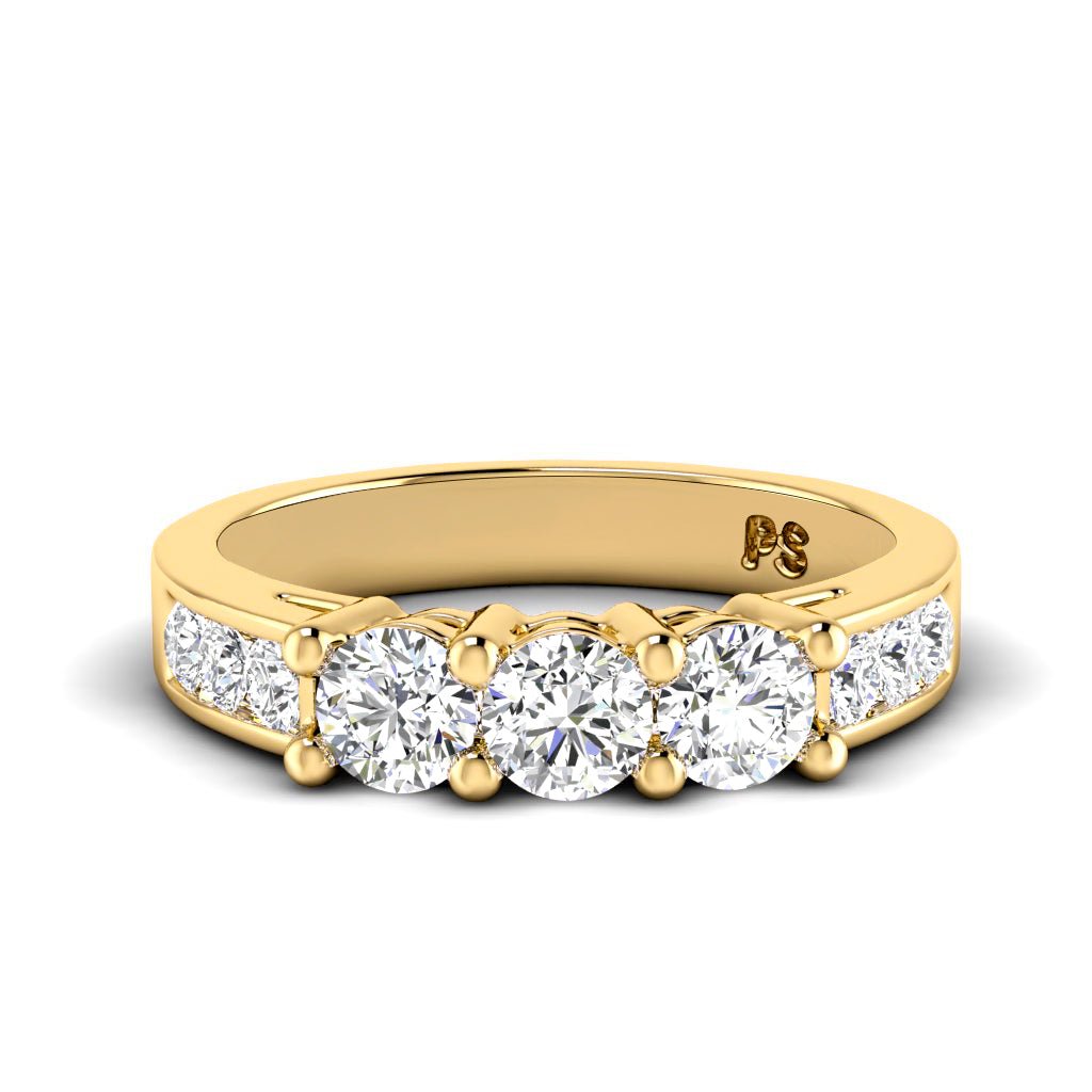 1.00 CT Round Cut Natural Diamonds - Wedding Band