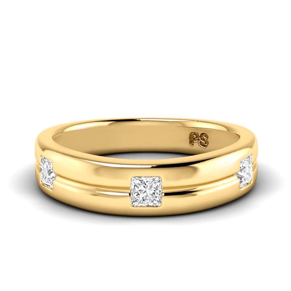 0.45 CT Princess Cut Natural Diamonds - Wedding Band