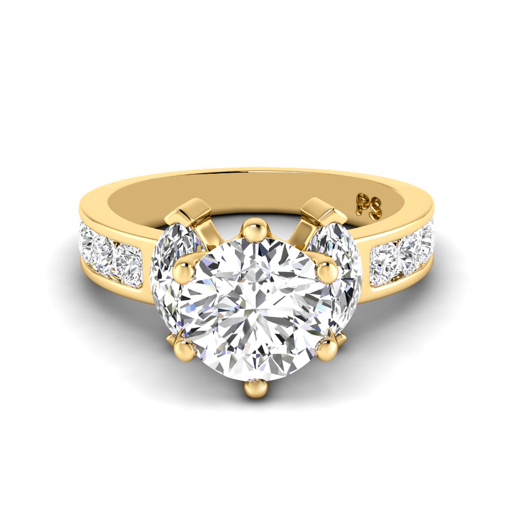 1.20-2.35 CT Marquise & Round Cut Natural Diamonds - Engagement Ring