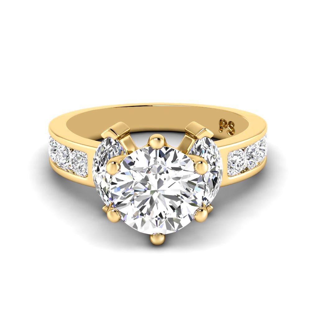 1.20-2.35 CT Marquise & Round Cut Natural Diamonds - Engagement Ring