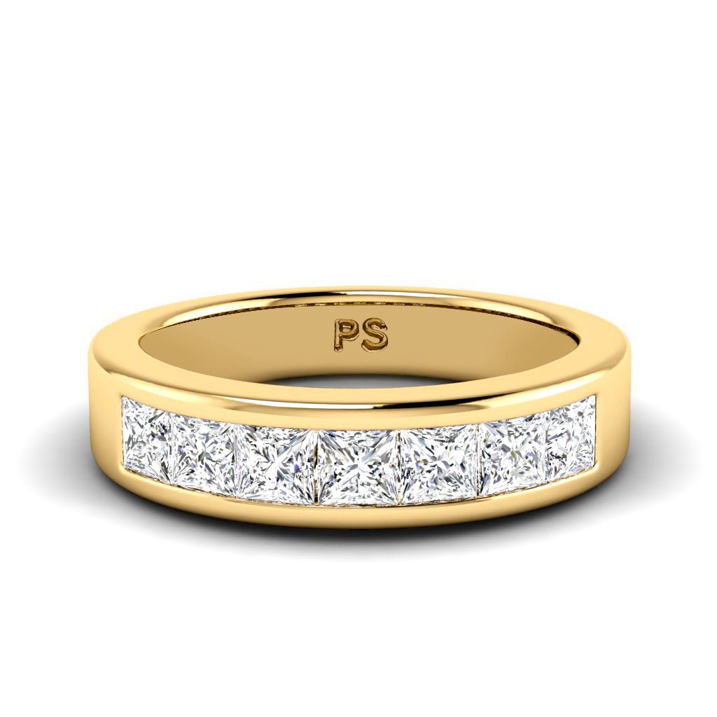 1.20 CT Princess Cut Natural Diamonds - Wedding Band - Primestyle.com