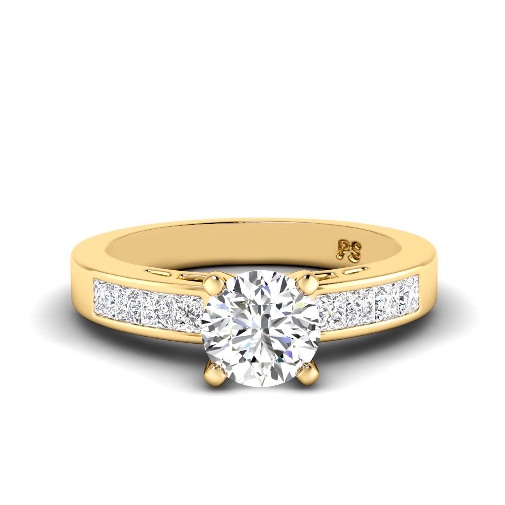 1.00-6.50 CT Princess & Round Cut Lab Grown Diamonds - Engagement Ring