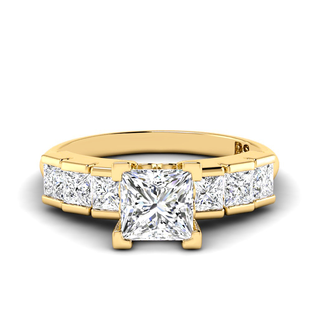 1.15-2.30 CT Princess Cut Natural Diamonds - Engagement Ring