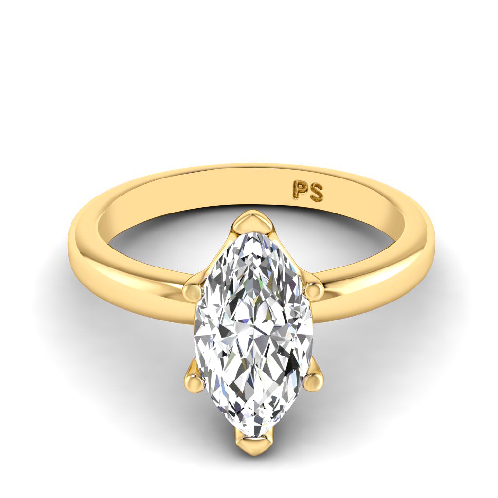 0.50-3.00 CT Marquise Cut Lab Grown Diamonds - Solitaire Ring