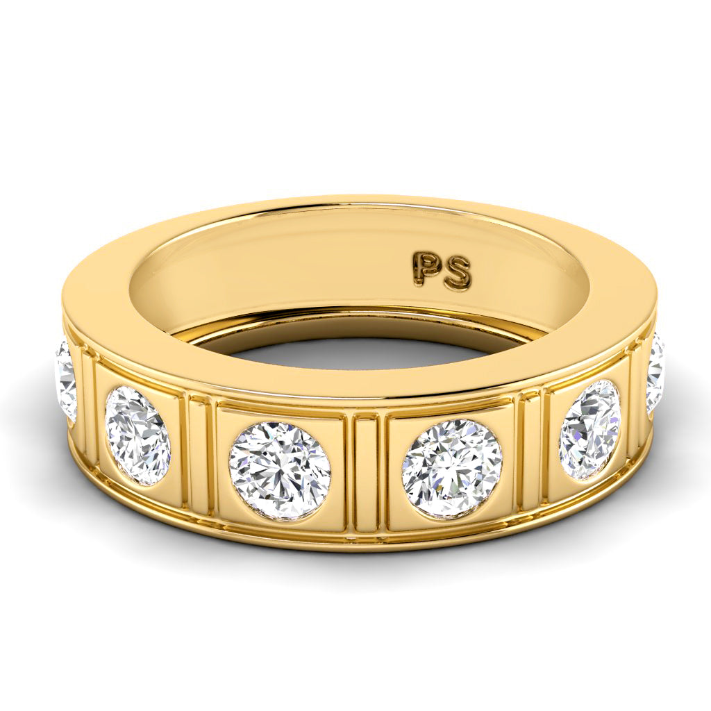 1.50 CT Round Cut Natural Diamonds - Mens Wedding Bands