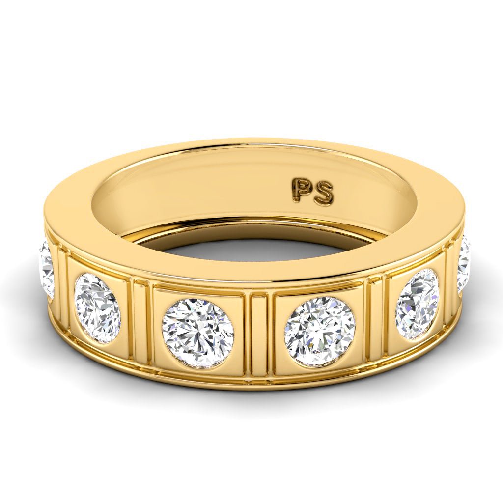 1.50 CT Round Cut Natural Diamonds - Mens Wedding Bands - Primestyle.com