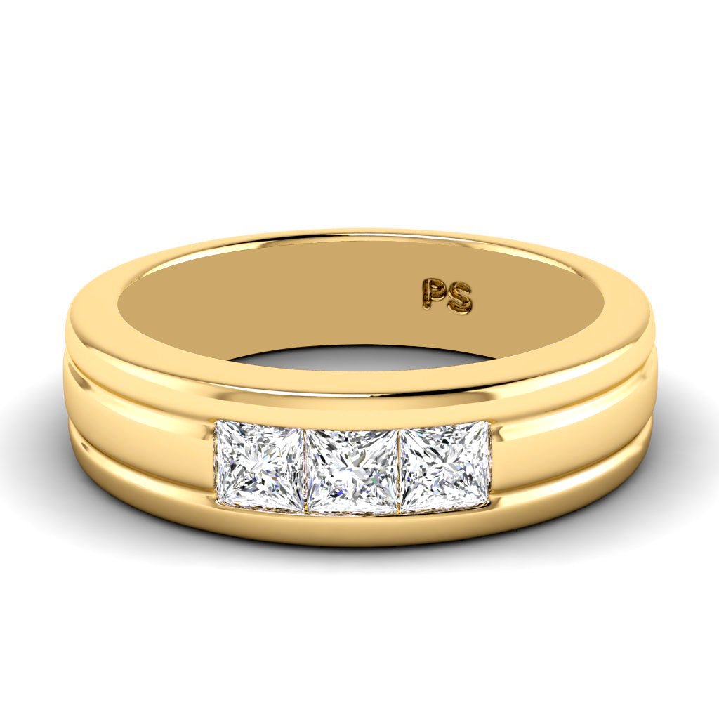 0.90 CT Princess Cut Natural Diamonds - Mens Wedding Bands - Primestyle.com